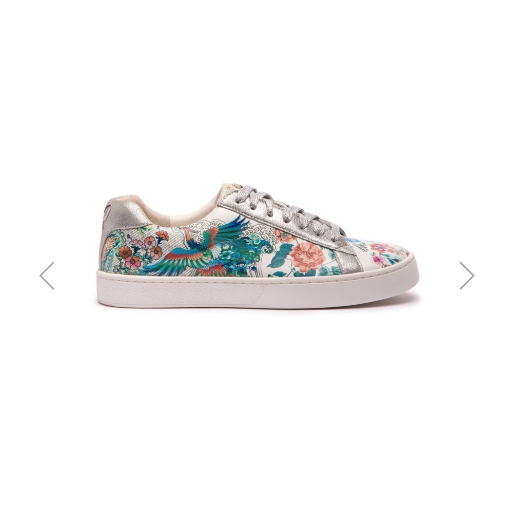 Johnny Was | Dreamer Sneaker in White with multicolor floral pattern size 8.5
